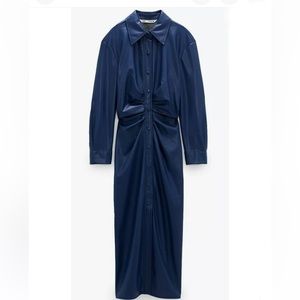 Vegan Leather Mid-Length Dress